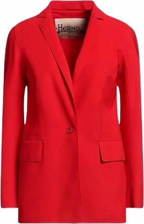 Herno Womens Single Breasted Jersey Blazer In Red
