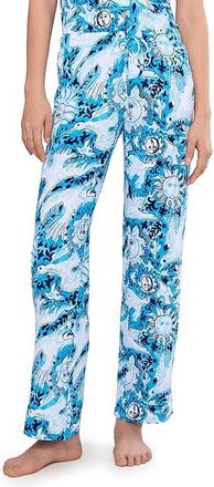 Lilly Pulitzer PJ Knit Pants Womens Pajama Bellevue Blue Lilly Gulls : XXS, Rayon/Elastane