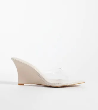 Simmi London Simmi London - Senia - Sandali con zeppa beige verniciato a pianta larga-Neutro