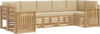vidaXL Conjunto De Sof&aacute;s De Exterior 7 Uds. Y Beige Poli&eacute;ster Vidaxl