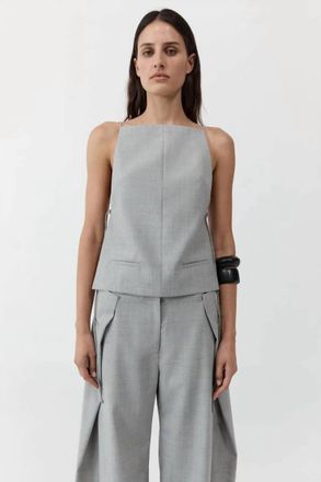 St.Agni Square Side Tie Top In Concrete