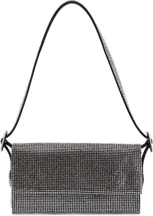 Benedetta Bruzziches crystal-embellished foldover shoulder bag - women - glass/Fabric - OS - Black