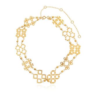 Tory Burch Accessoires, Dames, Geel, ONE Size, Leer, Forget Me Not Choker Ketting