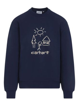 Carhartt Work in Progress Sweater met borduurwerk - Blauw