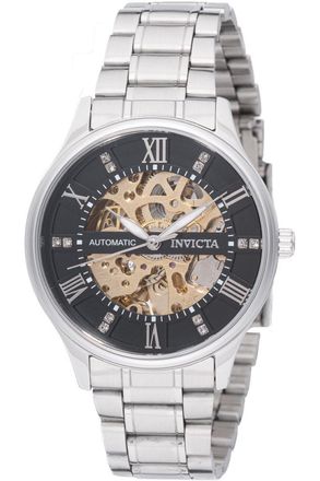 Invicta Objet D Art 69118 Heren Horloge - Automatisch Uurwerk - Roestvrij Staal met zwarte Wijzerplaat - 40mm