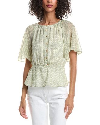 Vince Camuto Double Ruffle Button Down Shirt