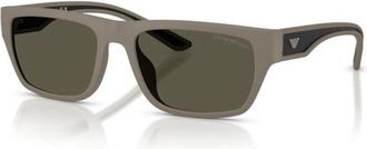 Emporio Armani Rechthoekige Zonnebril - Heren - Zonnebrillen - Bruin - 57 MM - Accessoires