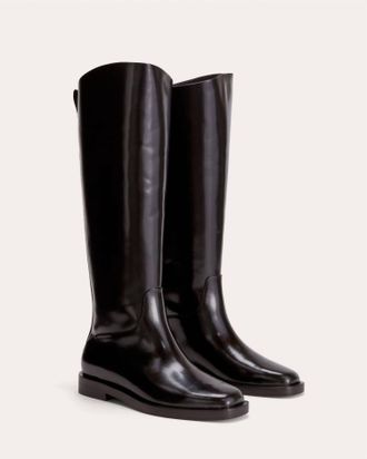 Everlane Womens Riding Patent Leather Knee-High Boots In Black