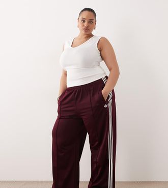 adidas Originals Plus - Firebird - Pantaloni sportivi ampi bordeaux-Marrone