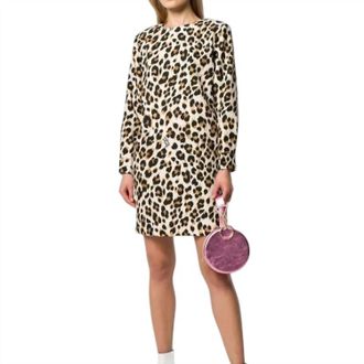 Moschino Print Shift Dress In Leopard
