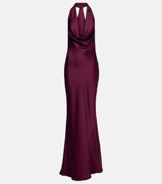 Norma Kamali Draped satin gown