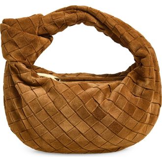 Bottega Veneta Mini Jodie Suede Top Handle Bag in 2588 Amber-Gold at Nordstrom