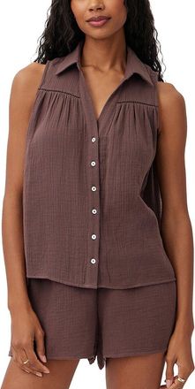 Bella Dahl Sleeveless Ladder Trim Shirt