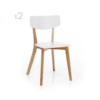 tomasucci Varm set of 2 chairs, matt white/oak
