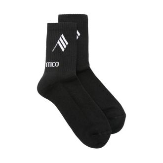 The Attico Logo Sokken - Dames - Sokken - Zwart - S/M - Nylon - Ondergoed