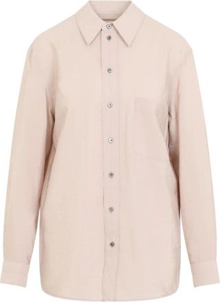Christophe Lemaire Rechte Blouse in Dry Silk - Dames - Overhemden - Roze - S - Overhemden