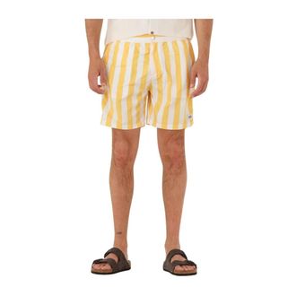 Scotch & Soda Badmode, Heren, Geel, S, Polyester, Gestreepte Mid-length Zwemshort