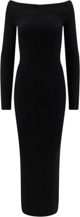 Max Mara Jurken Zwart - Dames - Maxi kleedjes - Zwart - L - Wol - Kleedjes