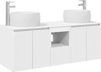 vidaXL Juego De Muebles De Ba&ntilde;o 3 Uds. Blanco 49,5 X 44,5 X 66 Cm Vidaxl
