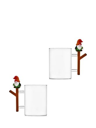 Ichendorf Christmas Tales Gnome-handle glass mug (set of two) - unisex - glass - One Size - White