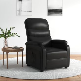 vidaXL Sill&oacute;n Reclinable El&eacute;ctrico De Cuero Sint&eacute;tico Negro Vidaxl