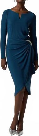 Joseph Ribkoff Womens Draped Dress In Blue