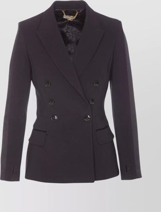 Elisabetta Franchi double breasted v neck long sleeve jacket