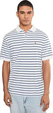 Polo Ralph Lauren Classic Fit Striped Soft Cotton Polo Mens Clothing White/Blue : 2XL
