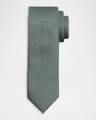 Brioni Men & apos;s Micro-Woven Jacquard Silk Tie