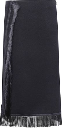 Jil Sander Womens Midi Skirt With Fringes - Black Elastane - Size EU 34 (Womens)