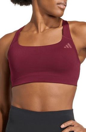 adidas Opt MS Square Neck Sports Bra in Maroon at Nordstrom Rack, Size X-Small