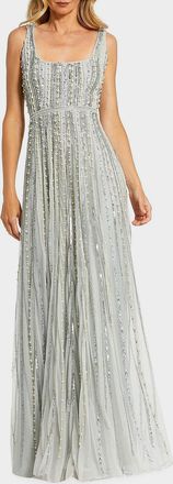 Mac Duggal Evening Sleeveless Beaded Gown