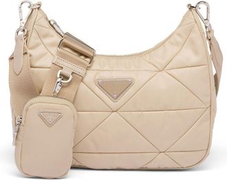 Prada Padded Re-Nylon shoulder bag - women - Recycled Nylon/Recycled Nylon - OS - Neutrals