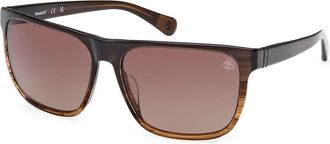 Timberland TB00054-H Polarized 50H Mens Sunglasses Brown Size 65