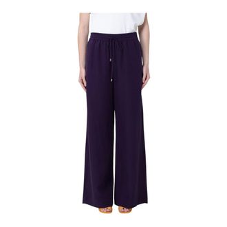 Liu Jo Wide Trousers, female, Purple, Size: XL Pantaloni in misto lino