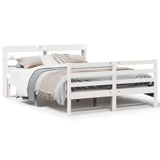 Berkfield Home Bed Frame with Headboard without Mattress White 160x200 cm