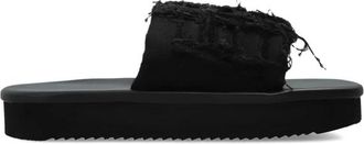 Rick Owens Twisted Slides met Platformzool - Heren - Sandalen - Zwart - 40 EU - Katoen - Schoenen