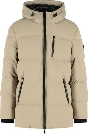 Moose Knuckles Soho 3Q Beige Stretch Nylon Down Jacket