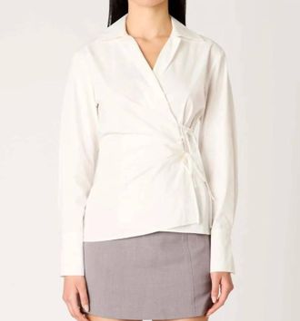 Nia Eliska Long Sleeve Shirt In White