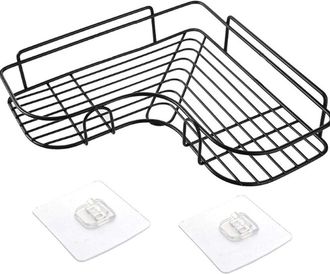 OEM Estante De Ba&ntilde;o De Pared Con Dos Ganchos Adhesivos, Organizador De Almacenamiento, Sin Taladros, Inoxidable, Apto Para Ba&ntilde;os, Dormitorios Y Cocinas, C