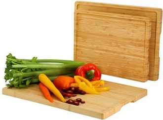 MegaChef 3 Piece Natural Wood Cutting Board Set in Brown at Nordstrom