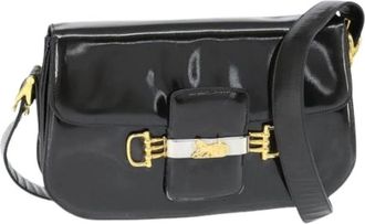 Celine Pre-owned Schoudertas van Gecoat Canvas - Dames - Vintage Schoudertas - Zwart - ONE Size - Vintage
