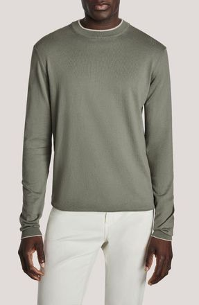 Jack Victor Dan Cotton Sweater in Olive at Nordstrom, Size Xx-Large