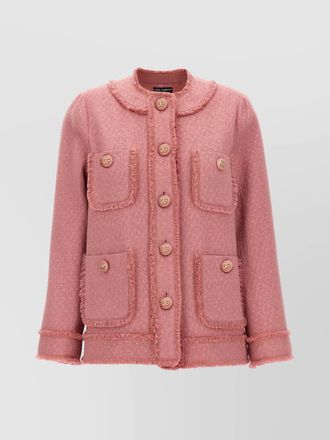 Dolce & Gabbana rachel blazer with textured fabric and fringed edges