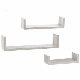 Trade Shop Trade Shop - Set 3 Mensole Da Parete Moderne Design Con Bordi Mensola Scaffale Legno Bianco