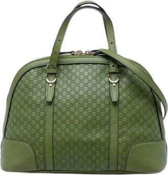 Gucci Pre-owned Nice Satchel - Dames - Vintage Handtas - Groen - ONE Size - Leer - Vintage