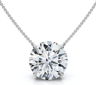 Pompeii3 4Ct Diamond Solitaire Pendant 14k Gold 18 Necklace Lab Grown Certified