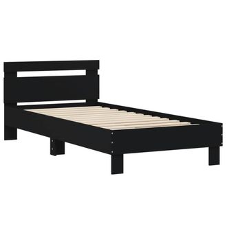Berkfield Home Durable Bed Frame without Mattress with Headboard Black 90x200 cm