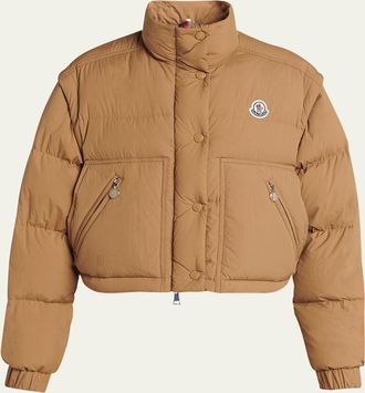 Moncler Selle Puffer Jacket with Zip-Off Sleeves