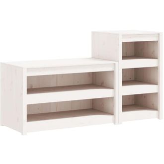 vidaXL Muebles de cocina de exterior 2 pzas madera maciza pino blanco Vidaxl